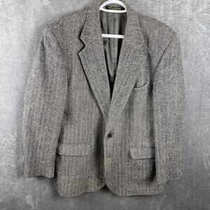 Vintage Harris Tweed Scottish Wool Blazer Brown Men's 42R
